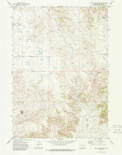 United States Geological Survey Piney Canyon SW, WY (1971, 24000-Scale) digital map