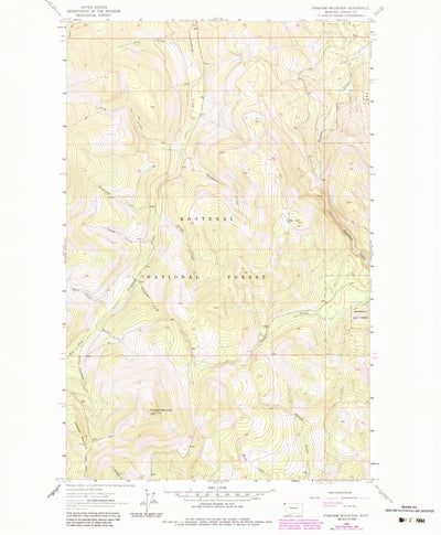 United States Geological Survey Pinkham Mountain, MT (1963, 24000-Scale) digital map