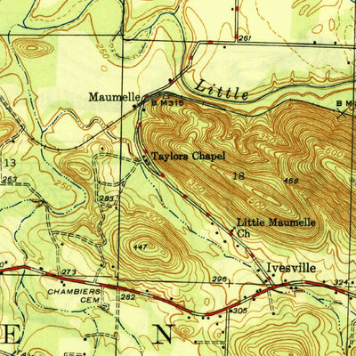 United States Geological Survey Pinnacle Mountain, AR (1943, 31680-Scale) digital map