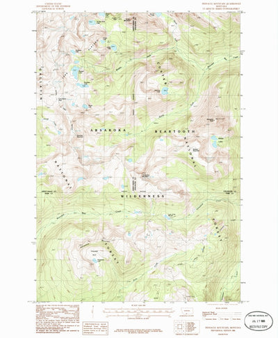 United States Geological Survey Pinnacle Mountain, MT (1986, 24000-Scale) digital map