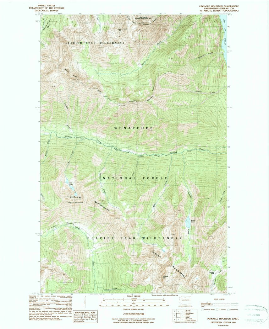 Pinnacle Mountain, WA (1988, 24000-Scale) Map by United States ...
