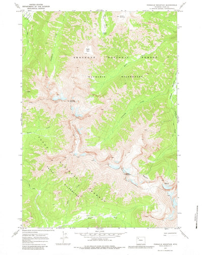 United States Geological Survey Pinnacle Mountain, WY (1970, 24000-Scale) digital map