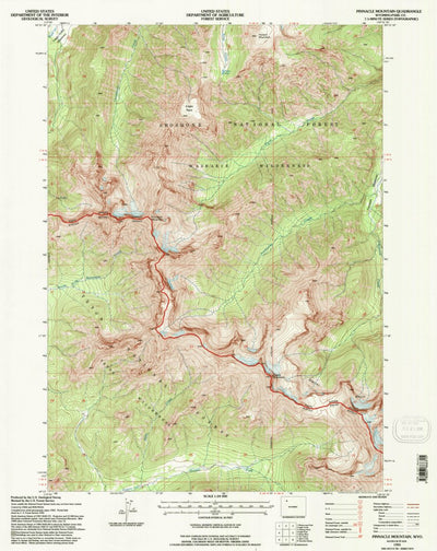 United States Geological Survey Pinnacle Mountain, WY (1991, 24000-Scale) digital map
