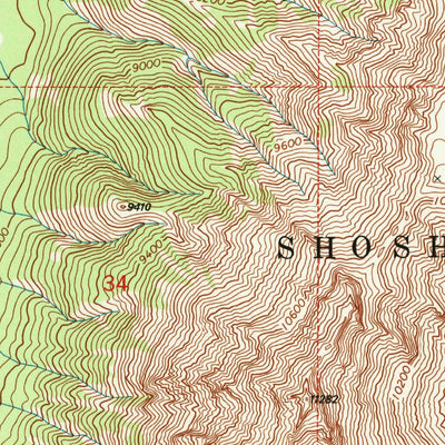 United States Geological Survey Pinnacle Mountain, WY (1991, 24000-Scale) digital map