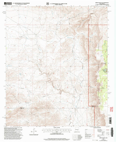United States Geological Survey Pinon Ranch, NM (2001, 24000-Scale) digital map