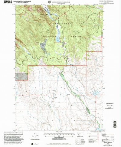 United States Geological Survey Pintler Lake, MT (1997, 24000-Scale) digital map