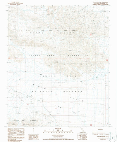 United States Geological Survey Pinto Mountain, CA (1986, 24000-Scale) digital map