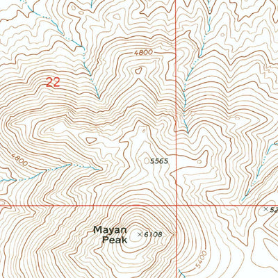 United States Geological Survey Pinyon Mountain, CA (1972, 24000-Scale) digital map