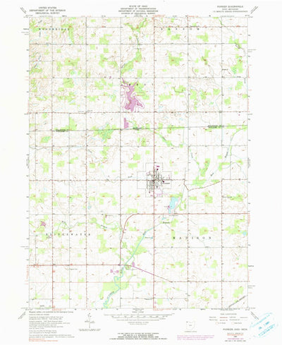 United States Geological Survey Pioneer, OH-MI (1961, 24000-Scale) digital map