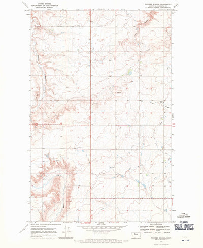 United States Geological Survey Pioneer School, MT (1967, 24000-Scale) digital map