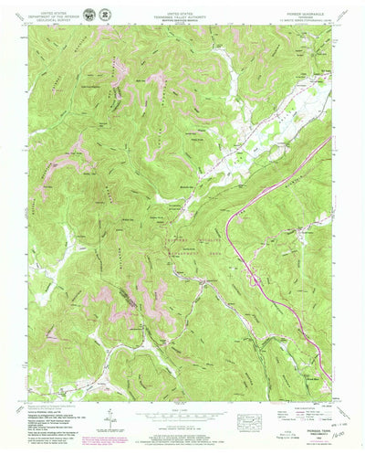 United States Geological Survey Pioneer, TN (1952, 24000-Scale) digital map