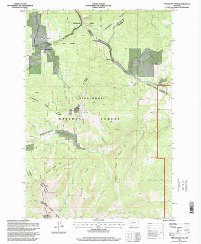 United States Geological Survey Pipestone Pass, MT (1996, 24000-Scale) digital map