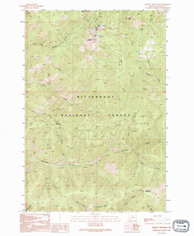 United States Geological Survey Piquett Mountain, MT (1991, 24000-Scale) digital map