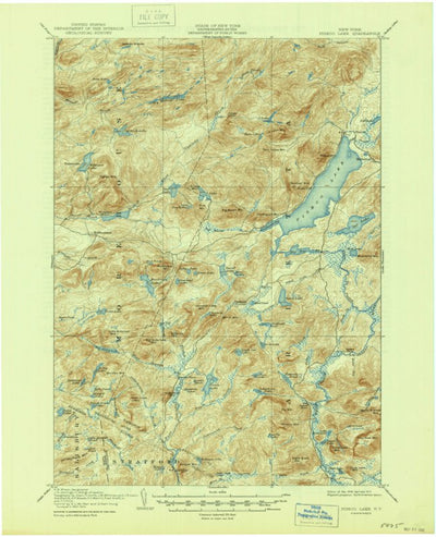 United States Geological Survey Piseco Lake, NY (1906, 62500-Scale) digital map