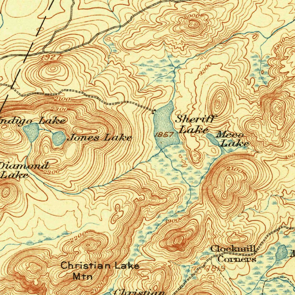 Piseco Lake, NY (1908, 62500-Scale) Map by United States Geological ...