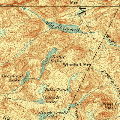 United States Geological Survey Piseco Lake, NY (1908, 62500-Scale) digital map