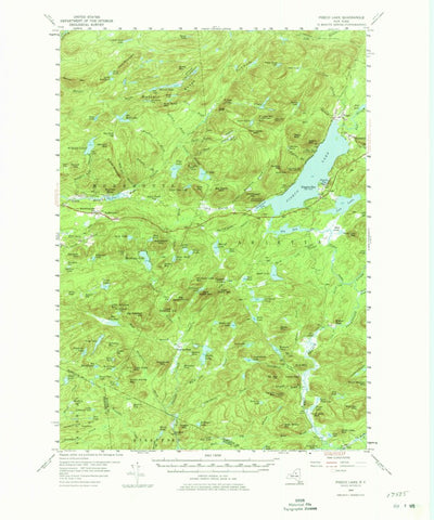 United States Geological Survey Piseco Lake, NY (1954, 62500-Scale) digital map