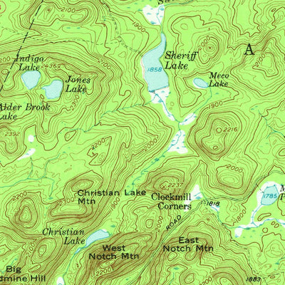 United States Geological Survey Piseco Lake, NY (1954, 62500-Scale) digital map