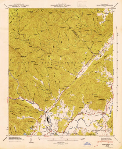 United States Geological Survey Pisgah Forest, NC (1946, 24000-Scale) digital map