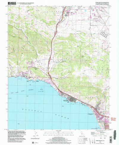 United States Geological Survey Pismo Beach, CA (1998, 24000-Scale) digital map