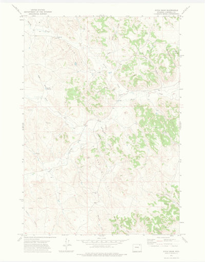 United States Geological Survey Pitch Draw, WY (1971, 24000-Scale) digital map