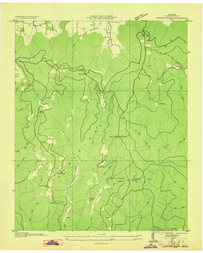 United States Geological Survey Pitcher Ridge, TN (1936, 24000-Scale) digital map