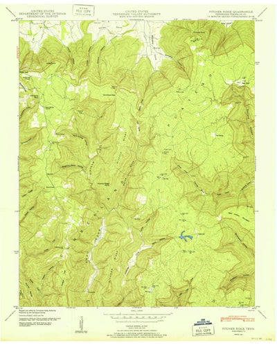 United States Geological Survey Pitcher Ridge, TN (1951, 24000-Scale) digital map