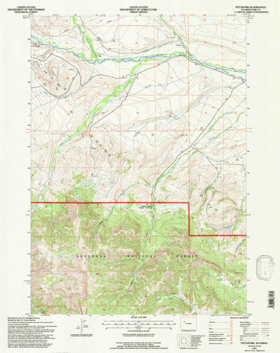 United States Geological Survey Pitchfork, WY (1991, 24000-Scale) digital map