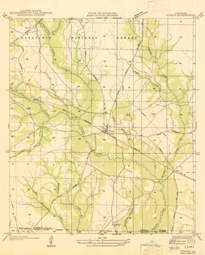 United States Geological Survey Pitkin, LA (1947, 31680-Scale) digital map