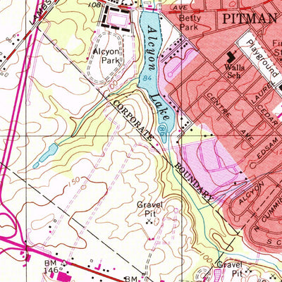 United States Geological Survey Pitman West, NJ (1995, 24000-Scale) digital map