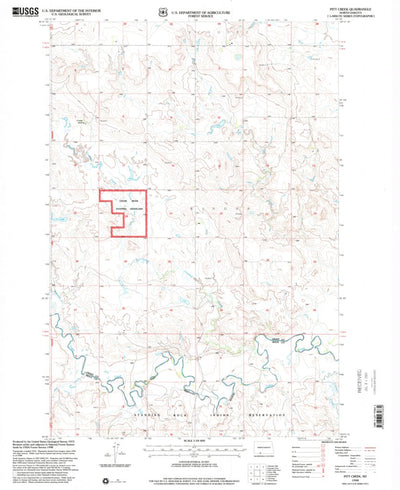 United States Geological Survey Pitt Creek, ND (1998, 24000-Scale) digital map