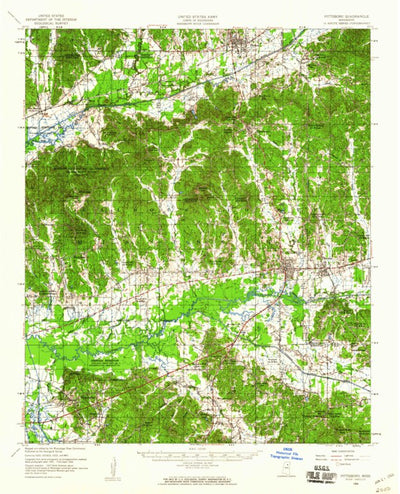 United States Geological Survey Pittsboro, MS (1954, 62500-Scale) digital map