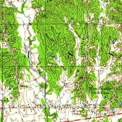 United States Geological Survey Pittsboro, MS (1954, 62500-Scale) digital map