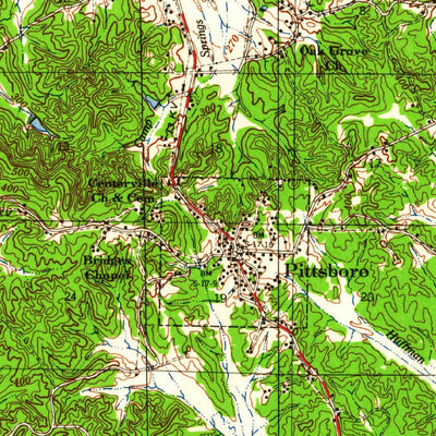 United States Geological Survey Pittsboro, MS (1954, 62500-Scale) digital map