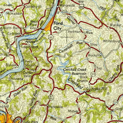 United States Geological Survey Pittsburgh, PA (1954, 250000-Scale) digital map