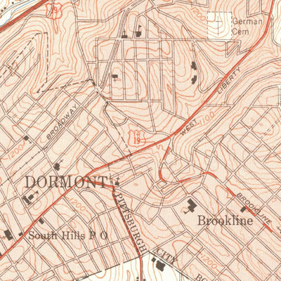 United States Geological Survey Pittsburgh West, PA (1951, 24000-Scale) digital map