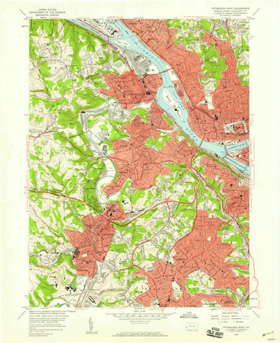 United States Geological Survey Pittsburgh West, PA (1956, 24000-Scale) digital map