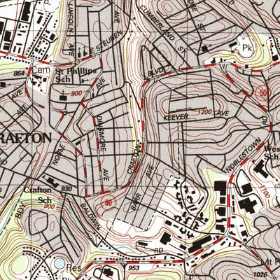 United States Geological Survey Pittsburgh West, PA (1993, 24000-Scale) digital map