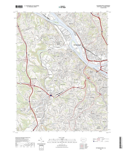 United States Geological Survey Pittsburgh West, PA (2023, 24000-Scale) digital map