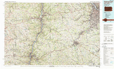 United States Geological Survey Pittsburgh West, PA-OH-WV (1986, 100000-Scale) digital map