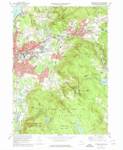 United States Geological Survey Pittsfield East, MA (1973, 24000-Scale) digital map