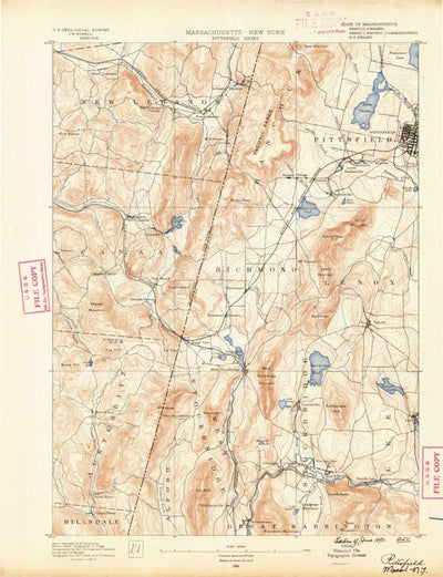 United States Geological Survey Pittsfield, MA-NY (1890, 62500-Scale) digital map