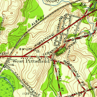 United States Geological Survey Pittsfield West, MA-NY (1944, 24000-Scale) digital map