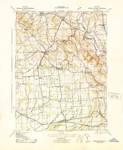 United States Geological Survey Pittstown, NJ (1943, 31680-Scale) digital map
