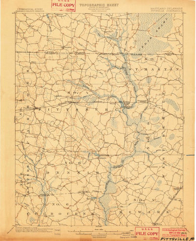 United States Geological Survey Pittsville, MD-DE (1902, 62500-Scale) digital map