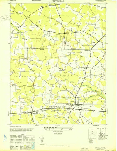 United States Geological Survey Pittsville, MD-DE (1946, 24000-Scale) digital map