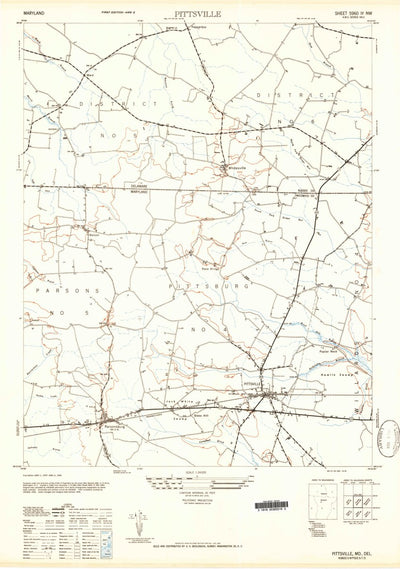 United States Geological Survey Pittsville, MD-DE (1950, 24000-Scale) digital map