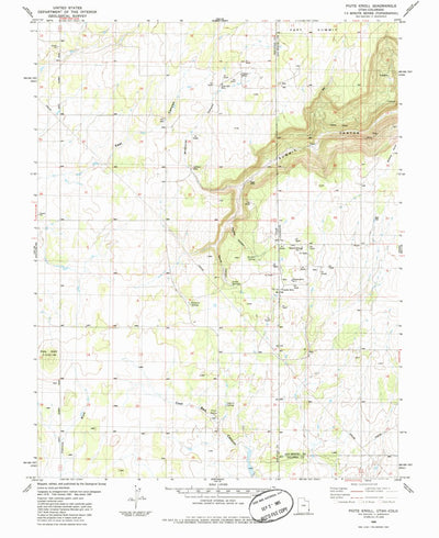 United States Geological Survey Piute Knoll, UT-CO (1985, 24000-Scale) digital map