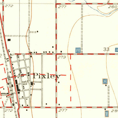 United States Geological Survey Pixley, CA (1950, 24000-Scale) digital map