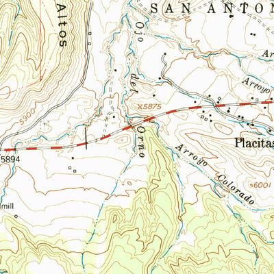 United States Geological Survey Placitas, NM (1954, 24000-Scale) digital map